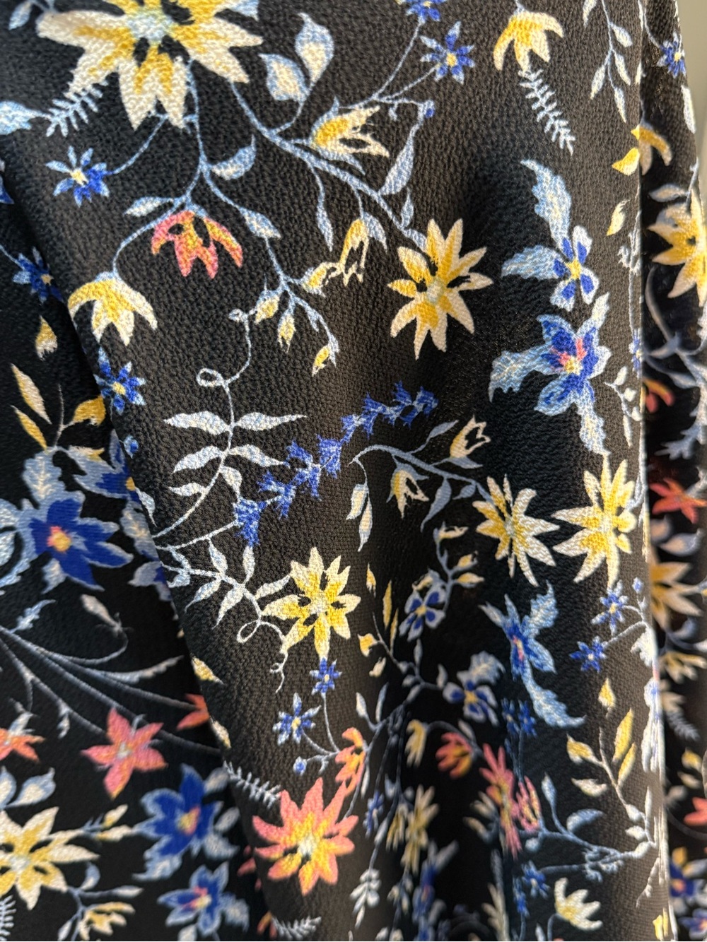 Black Floral Open Kimono - Multicolor Flowers One Size - Picture 5 of 7